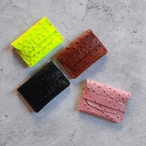 Schwarzes Leder Mini Portemonnaie / Echtes Leder / Leder Kartenetui / Leder Geldbörse / Lederetui / Weihnachtsgeschenk