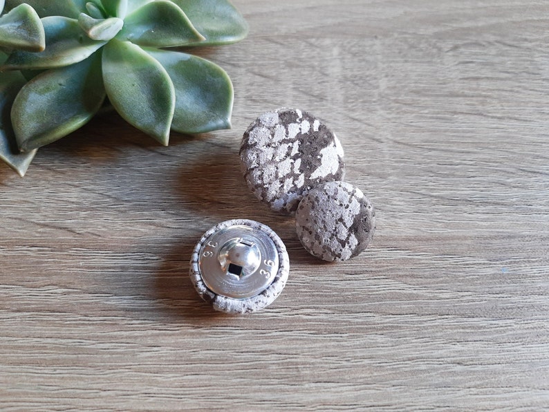 Gray Snake Print Leather Shank Buttons: Handmade Upholstery, Coat, and ...