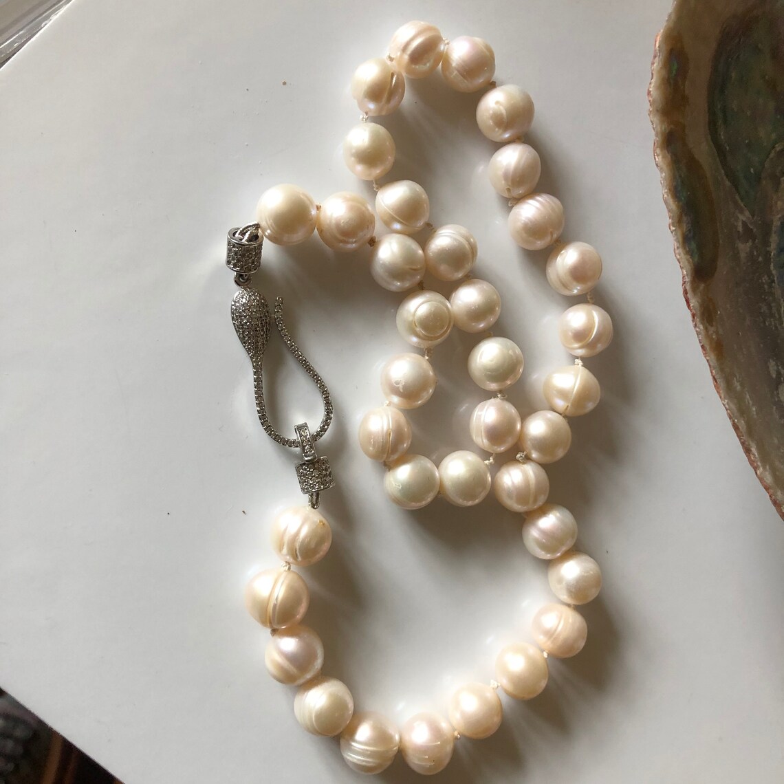 Large potato freshwater pearl necklace | Etsy