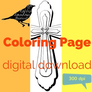 Cross Coloring Page Instant download image 1