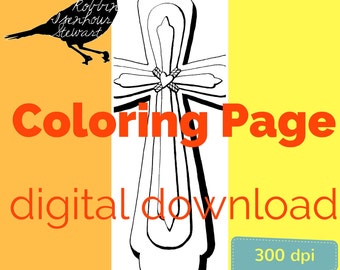 Cross Coloring Page Instant download