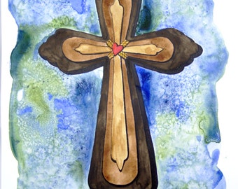 Meditative Art Cross Print