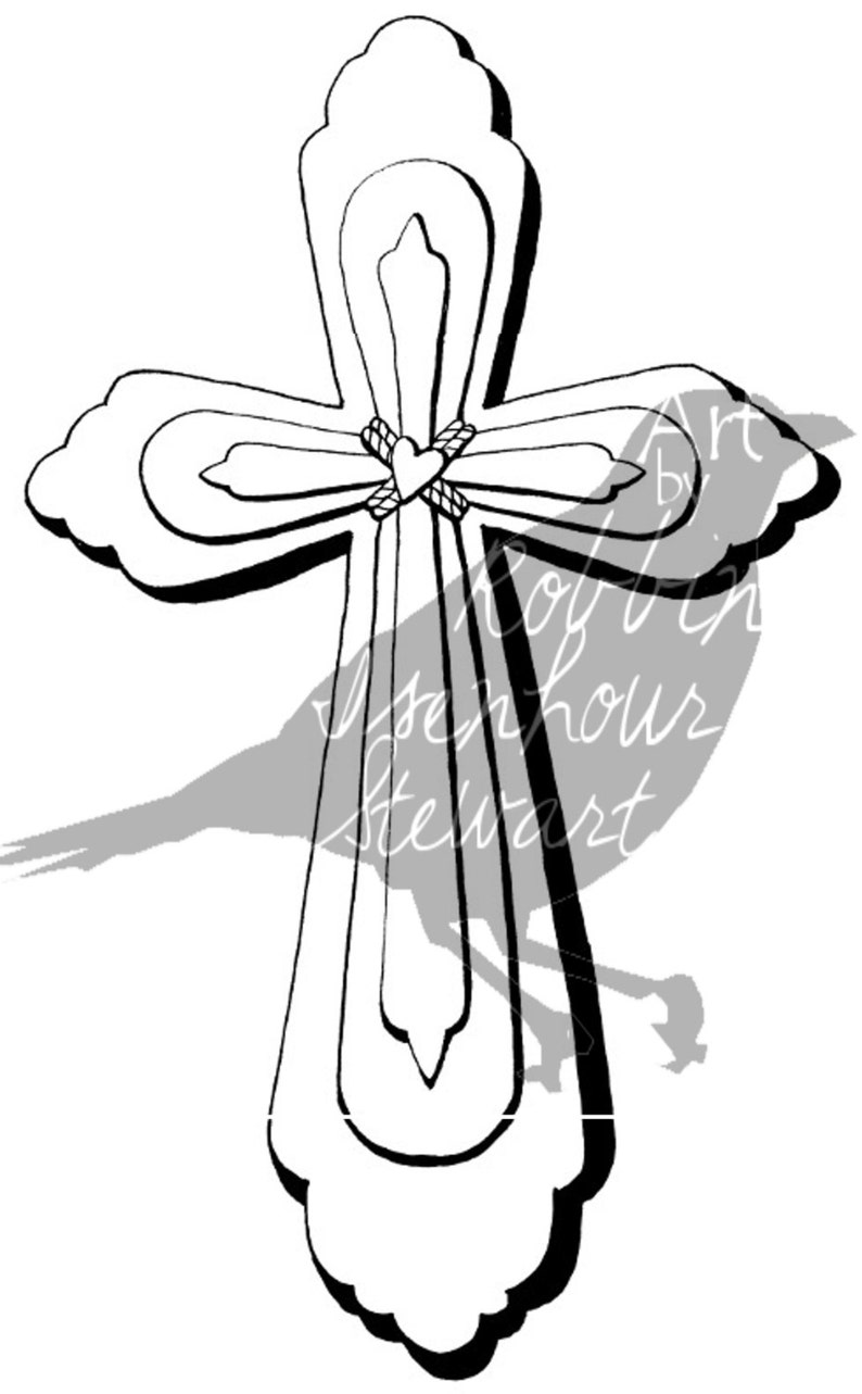 Cross Coloring Page Instant download image 2
