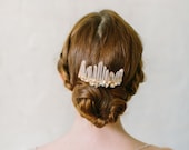 SALE - RUE rose quartz bridal comb, boho wedding hair accessory, bohemian modern headpiece