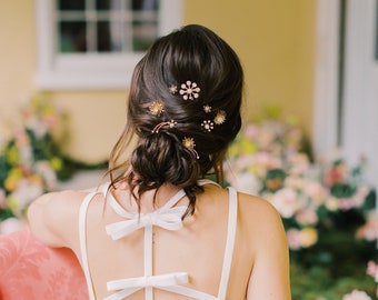 MAE - celestial bohemian bridal pin set, art deco star wedding hair comb set