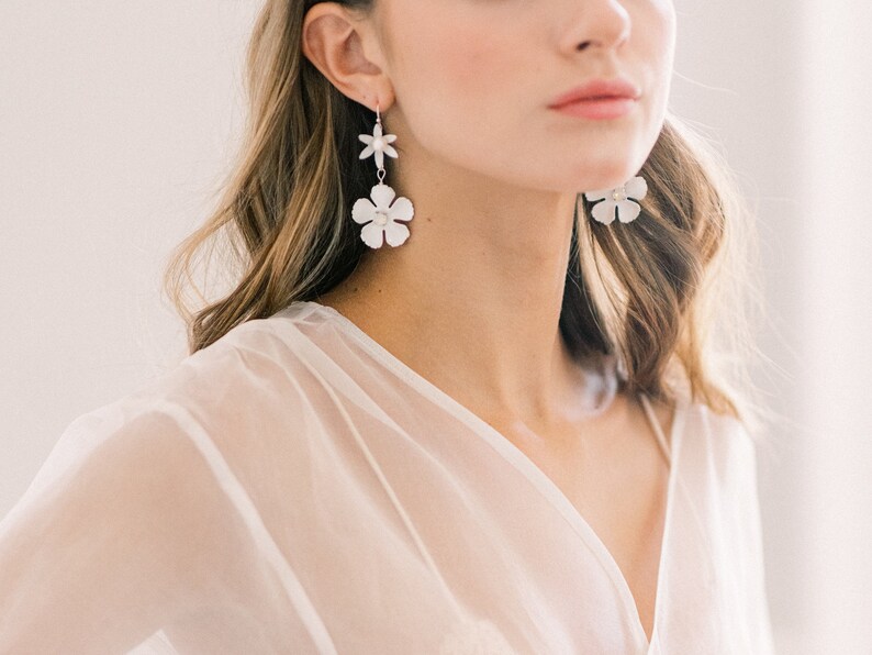 WINONA - pop color floral bohemian bridal statement earrings, ye WINONA - pop color floral bohemian bridal statement earrings, ye