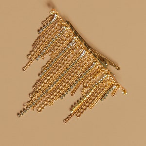 RILEY edgy bridal mixed chain fringe clip image 2