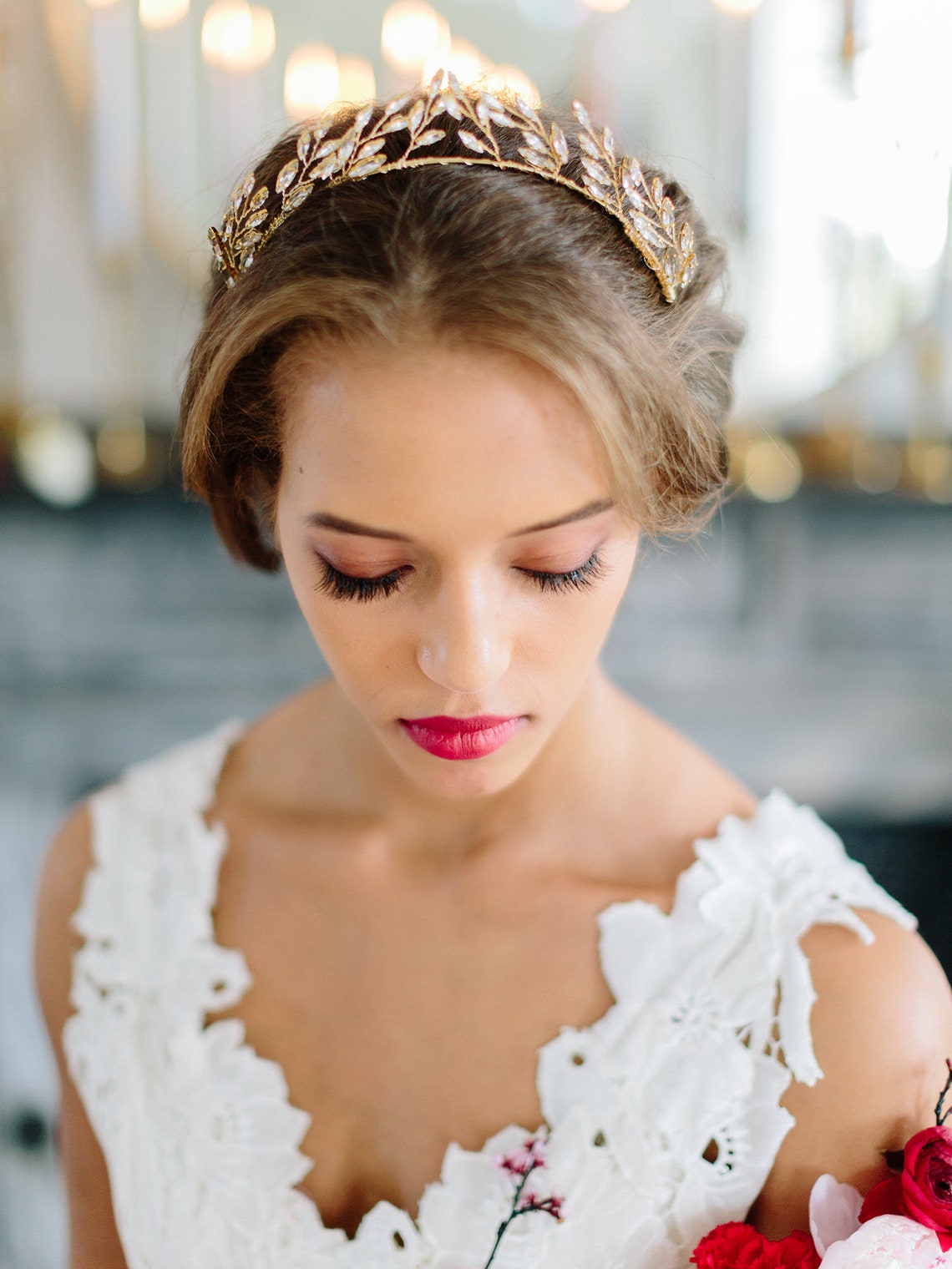 RUSTLE glamorous bohemian leaf bridal tiara statement boho Etsy