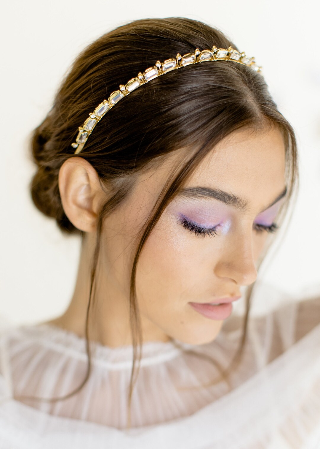 Ivory Ostrich Art Deco Vintage Style Wedding Headband Bandeau