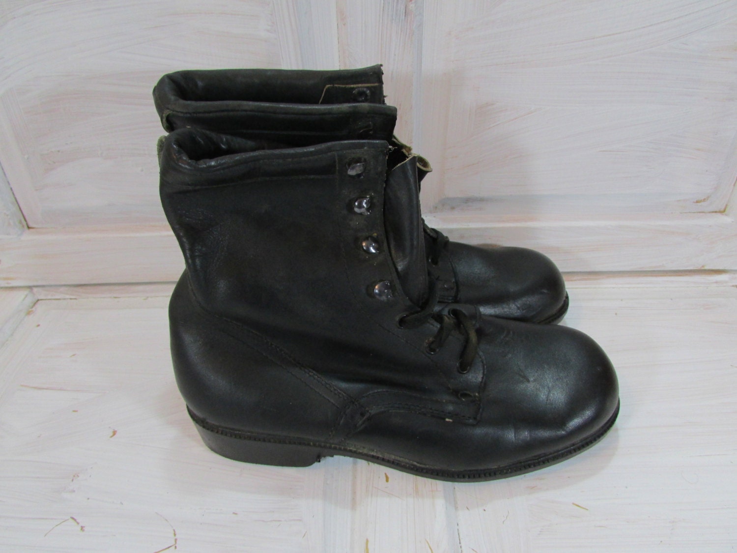black military combat boots