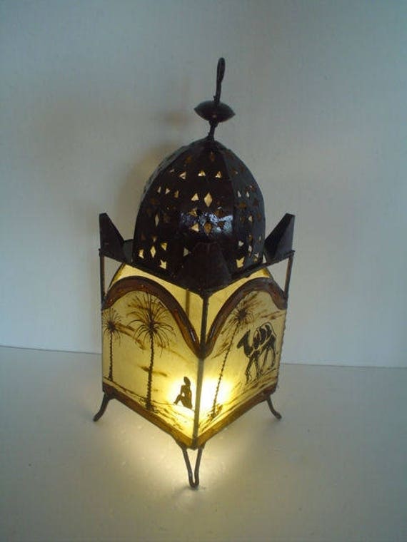 Moroccan Henna Light Oriental Floor Lamp Leather Marrakech 45 Cm