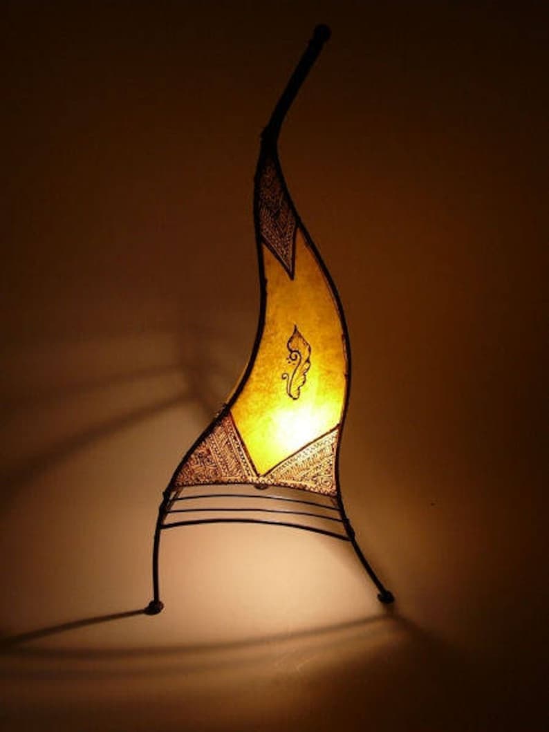 Moroccan Henna Light Oriental Floor Lamp Leather Marrakech 70 Cm