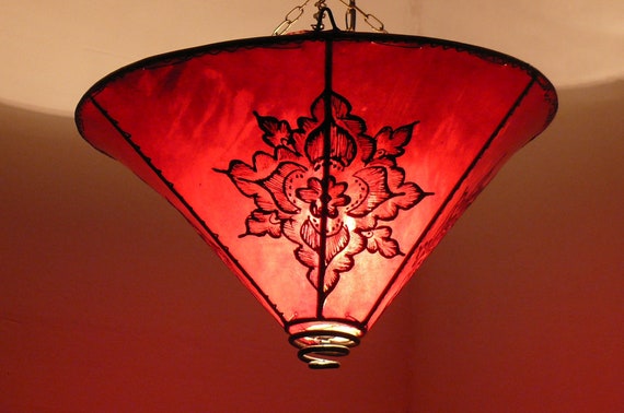 Morocco Oriental Ceiling Lamp Fixture Henna Leather O 40 Cm 905309 0004