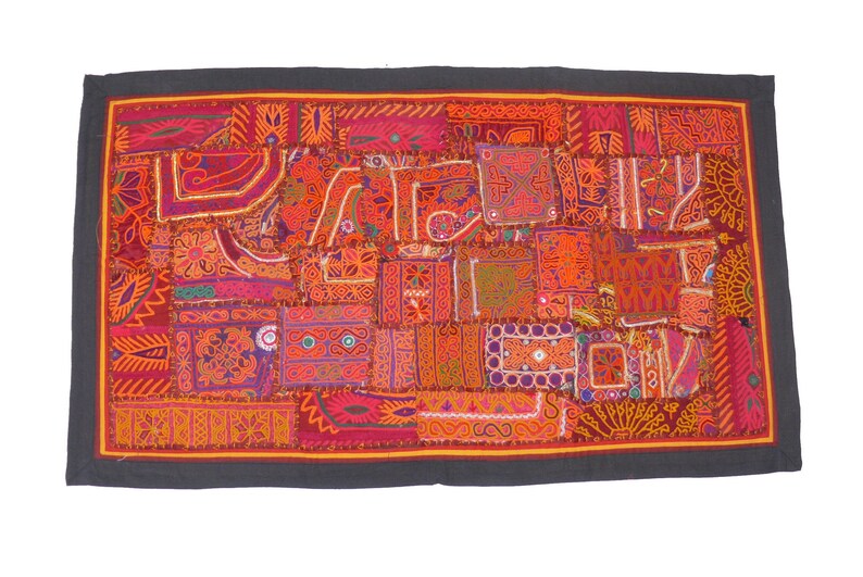 Indian Wall Hanging Tapestry Patchwork 89 Cm X 52 Cm Etsy