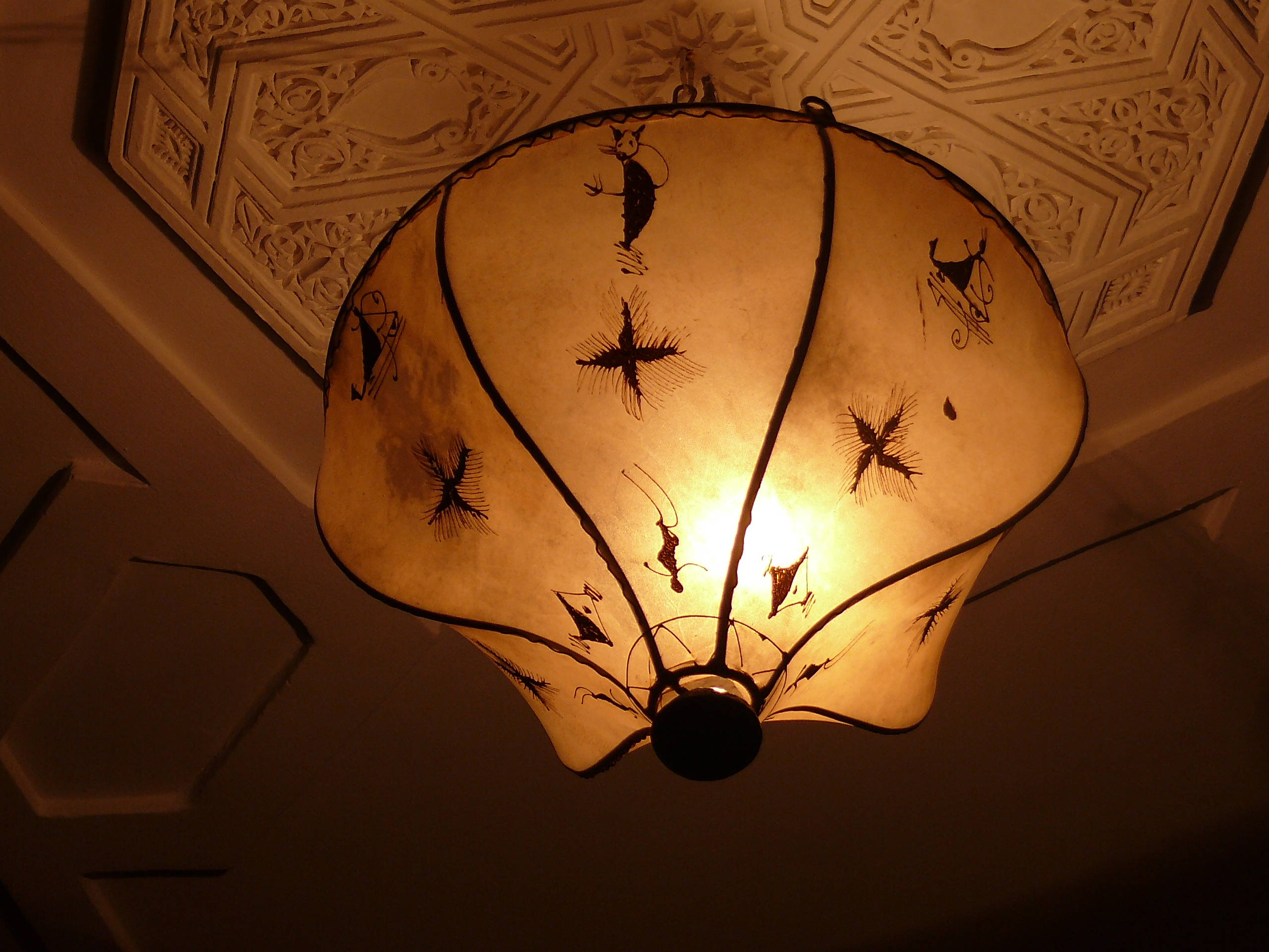 Oriental Ceiling Lamp Made Of Henna Leather Marrakech 1001 Night O 40 Cm
