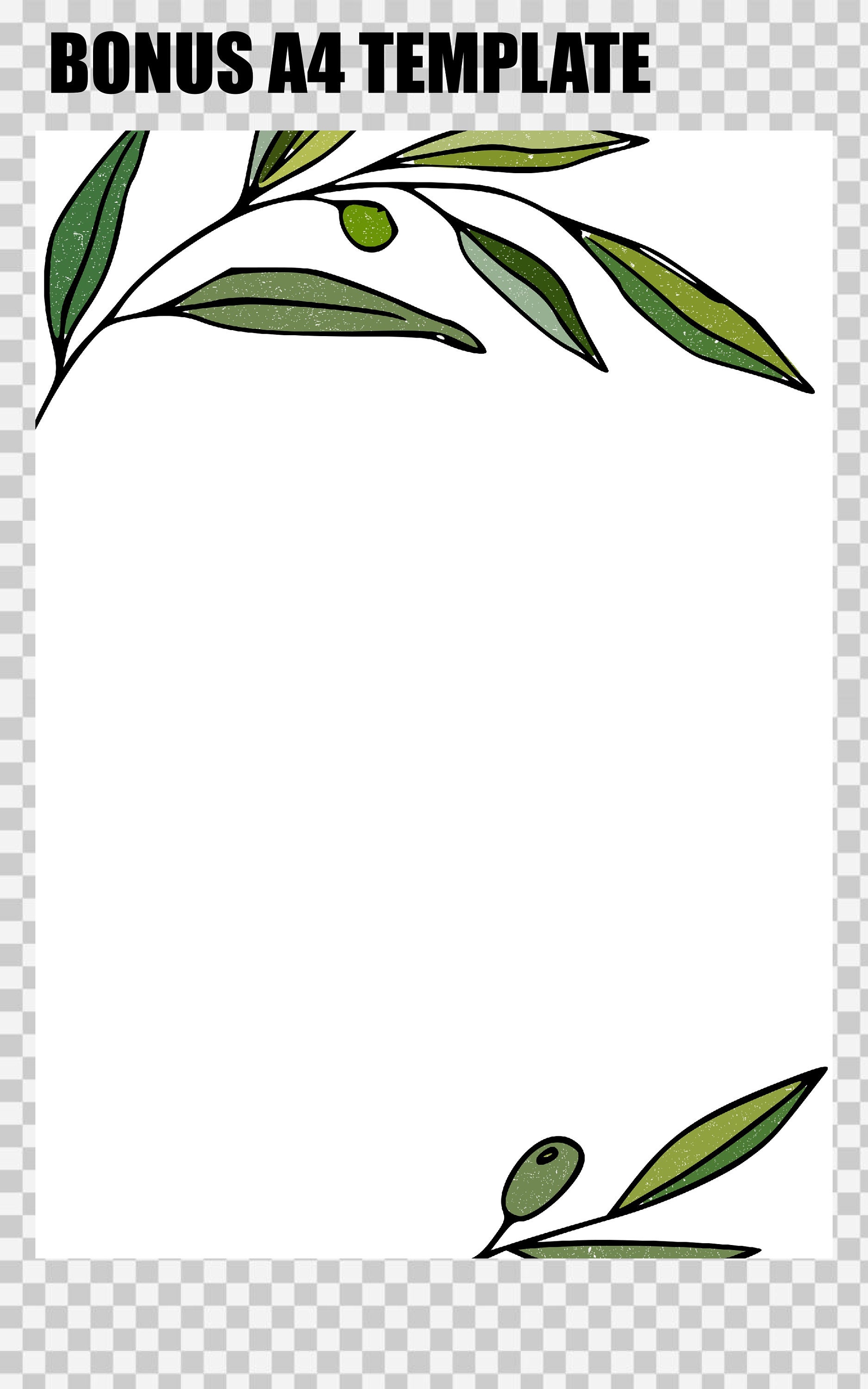 Olive Branch SVG Graphic Olive Colour Leaves PNG Simple Leaf Wedding
