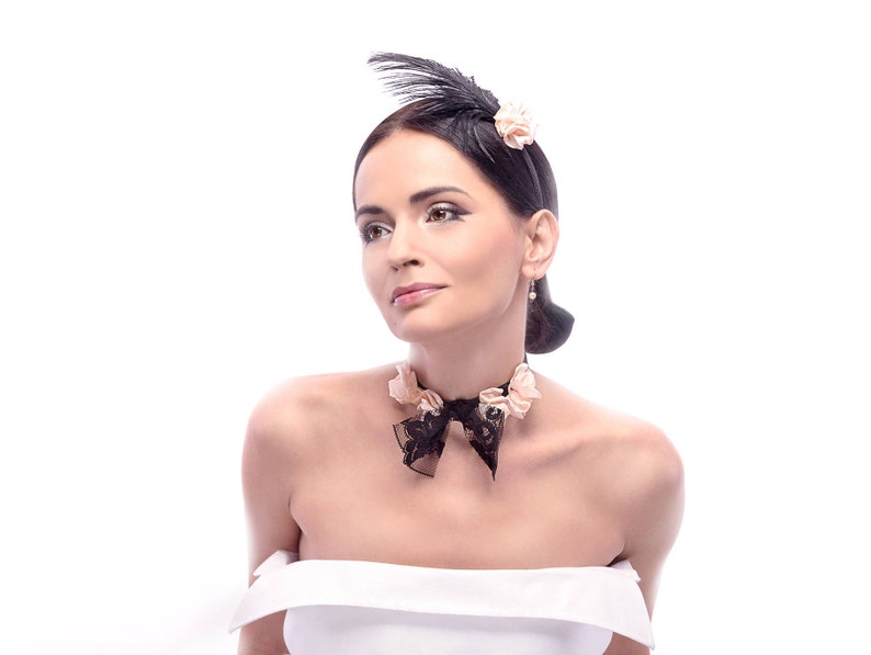 Floral Choker Romantic Choker Feminine Choker Lace Choker Necklace Evening Choker Flower Necklace Statement Necklace