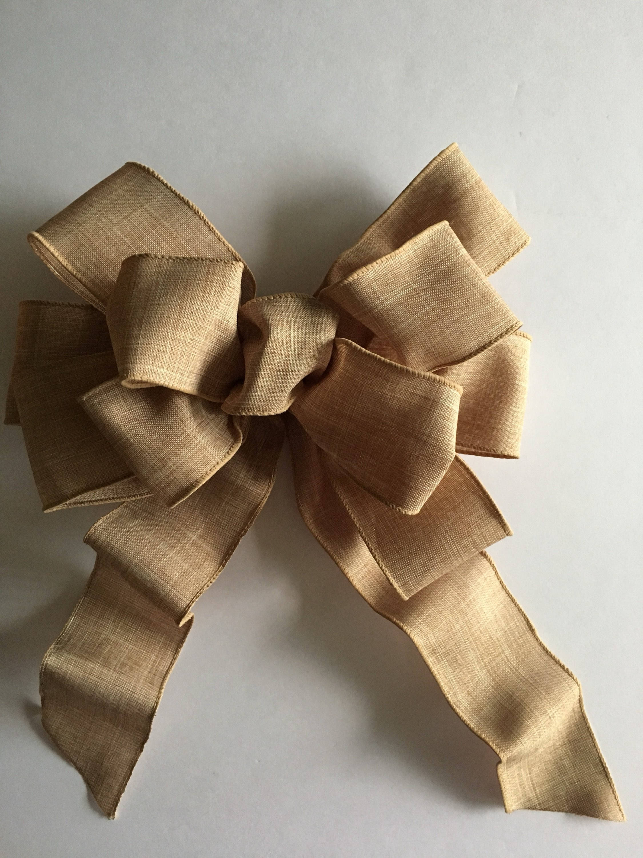 Natural tan bow wreath bow decorative bow bow large gift Etsy