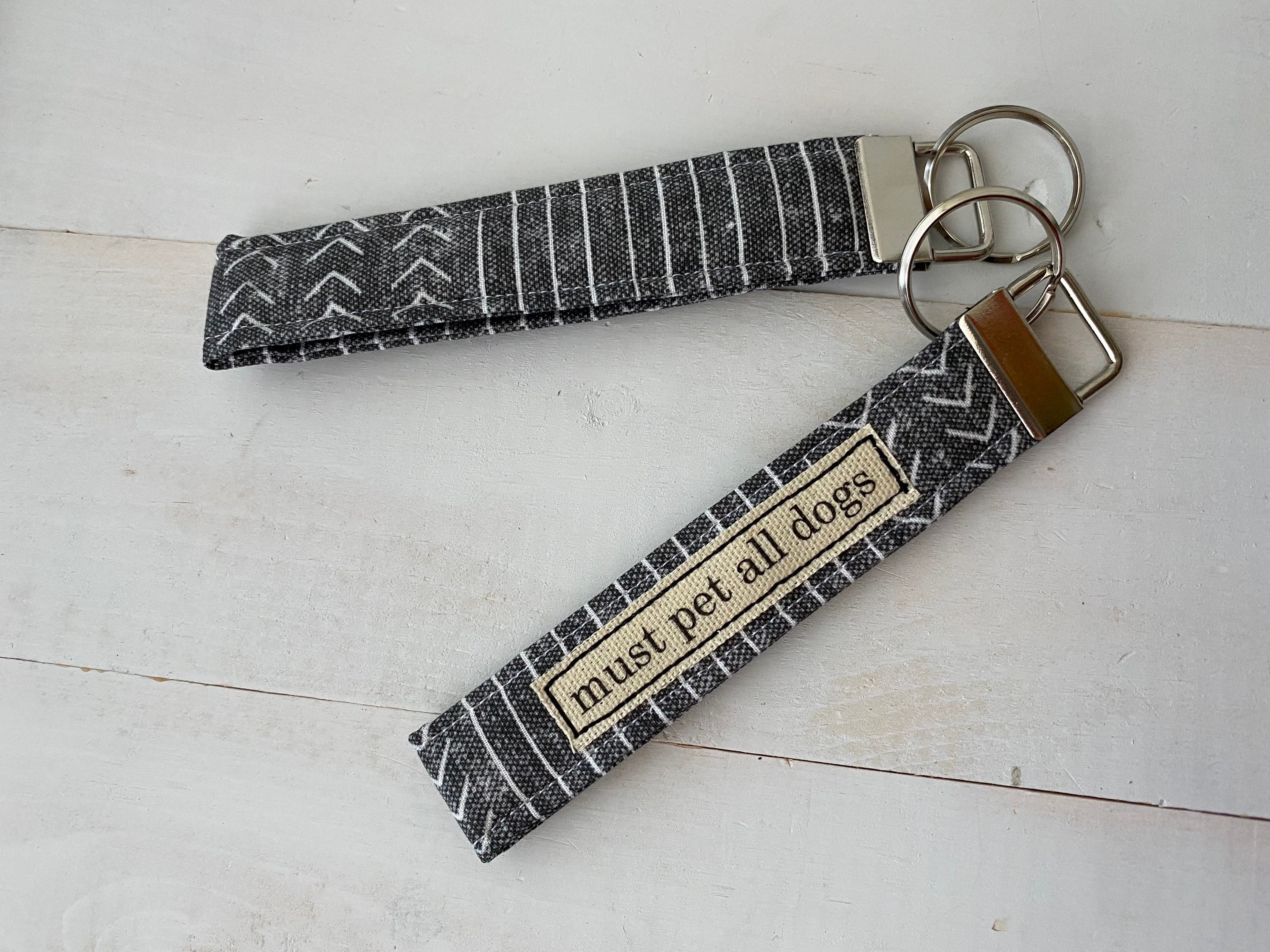 Charcoal mud cloth wristlet key fob keychain keychain Etsy