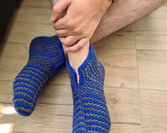 Knitted Socks for men, Slippers Socks, Wool Socks, Knit Socks Handmade, Men Socks, Men Slippers, Gift Idea, Cozy Socks, UnaCreations