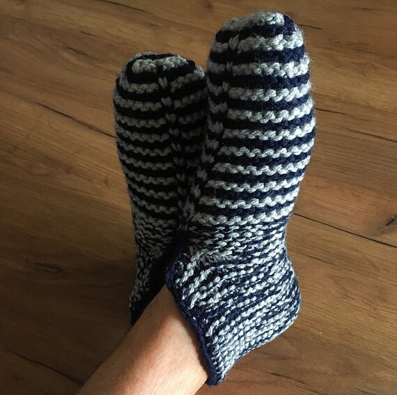 Knitted Slippers Men Slippers Knitted Socks Men Shoes Warm | Etsy