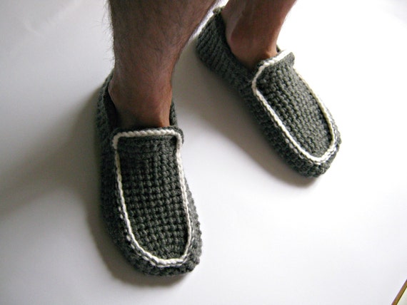 Mens Slippers Crochet Slippers Boat 