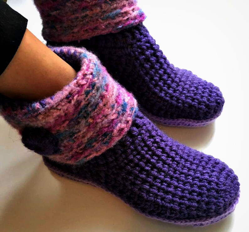 purple slipper boots