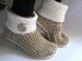 Crochet Slipper Boots with Eco Leather Soles, Women Slippers, Ankle Boots, Slouch Boots, Crochet Booties, Boot Socks, Gift for Women 