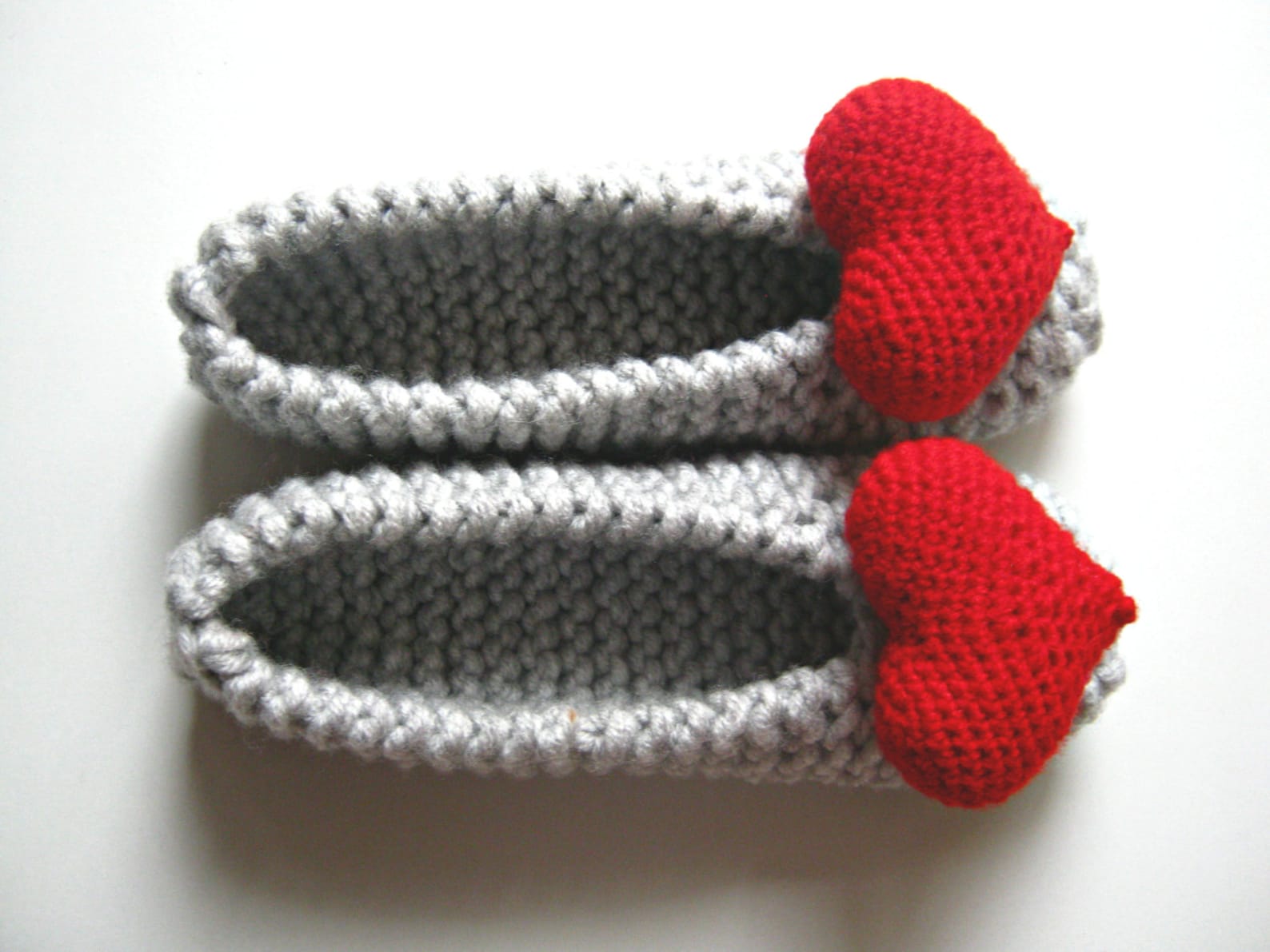 Heart Ballet Flats Knitted Womens Slippers Bridal Slippers Etsy