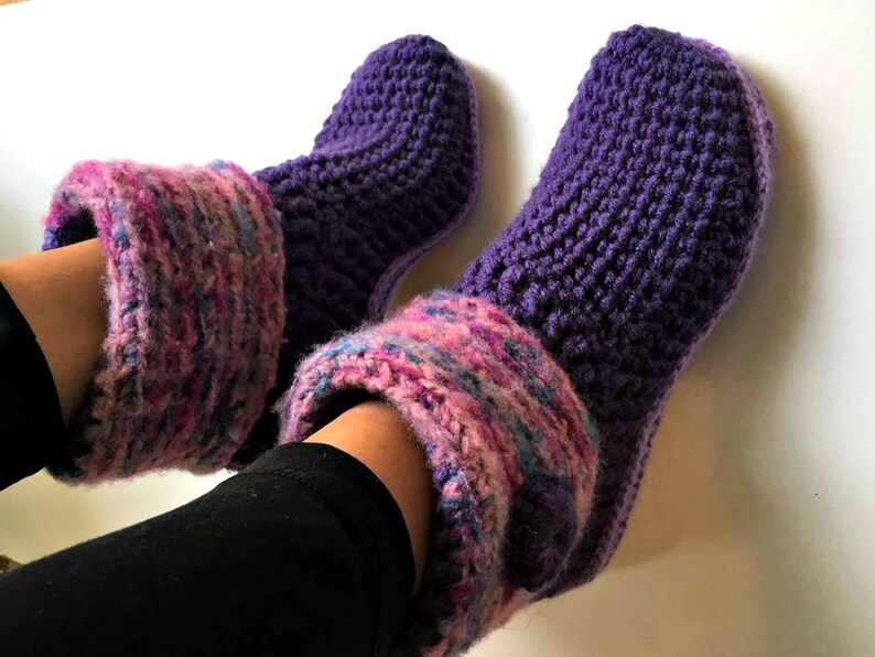 purple slipper boots