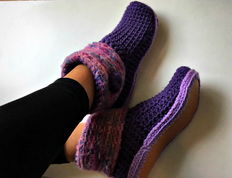 purple slipper boots