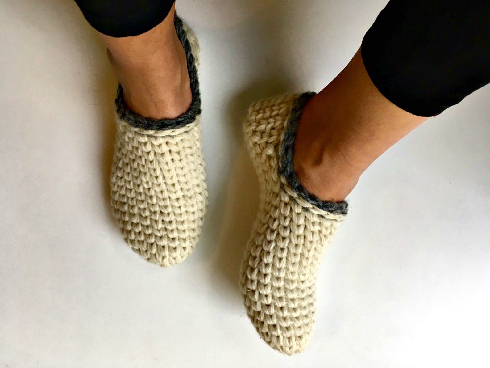 100 Natural Wool Slippers Organic Wool Crochet Slippers Etsy