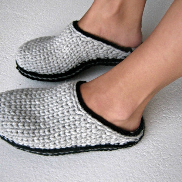 Clog Slippers, Crochet Slippers, Crochet Knit Clogs, Adult Slippers, Wool Clogs, Slip In Clogs, Toe up Slippers, Gift Idea, UnaCreations