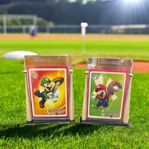 Sammelbare Mario und Luigi Baseball Karten mit 3d gedrucktem Rahmen.