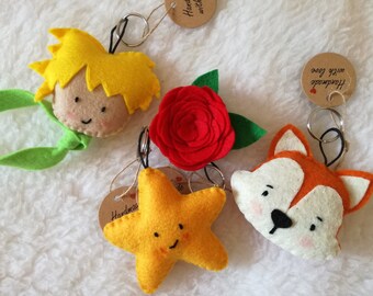 Little Prince Character Pink Fox Little Prince Star Theme Little Prince Gift Baptism Favors Little Prince Ornament