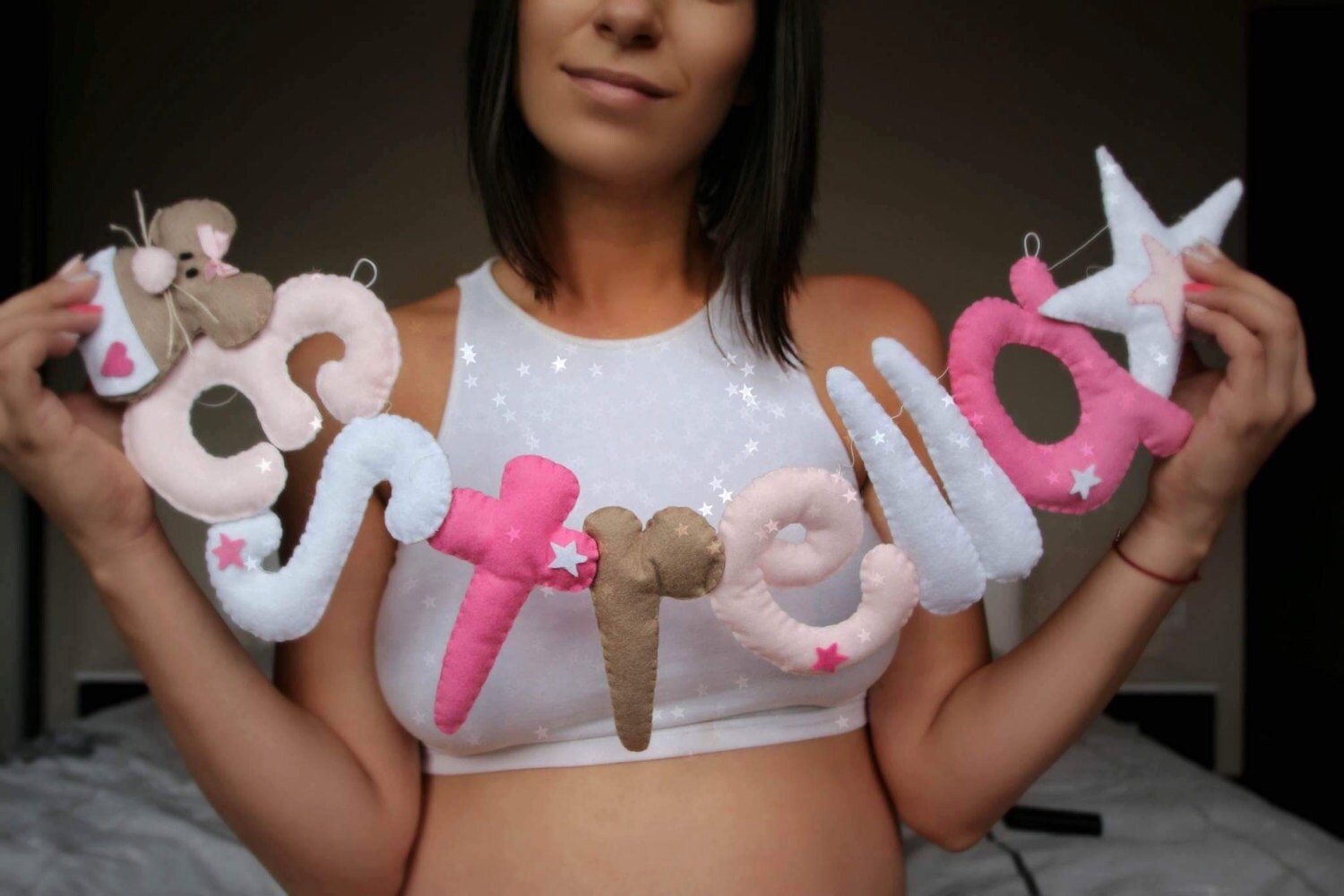Name Banner Felt Estrella Baby Infant Kids Room Mobile Letters Etsy