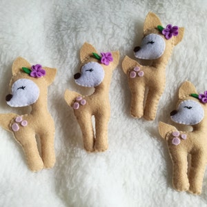 felt deer, christmas decoration, deer ornament, christmas tree ornaments, felt forest animal, cute, cupcake, birthday gift