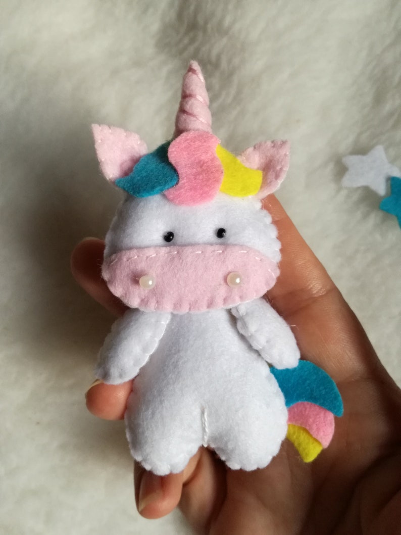 Rainbow unicorn felt ornament Unicorn decoration bedroom Etsy