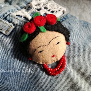 Frida brooch, Frida accessories, Frida doll, Frida gift, Frida Jewelry, Frida brooch doll, Mexican woman