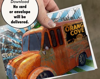 Printable 5x7 Card - Digital Download - “Juiced Jalopy”