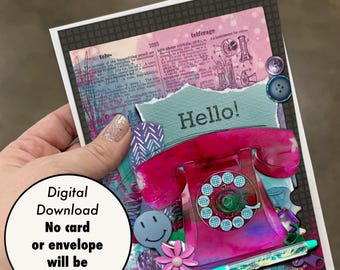Printable 5x7 Card - Digital Download - “Hot Pink Hotline”