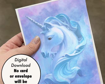 Printable 5x7 Card - Digital Download - “Unicorn Dreams”
