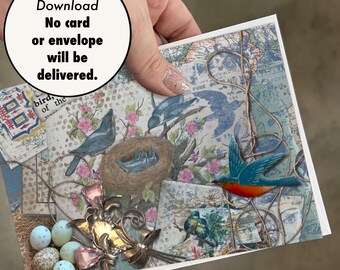 Printable 5x7 Card - Digital Download - “Blue Bird”