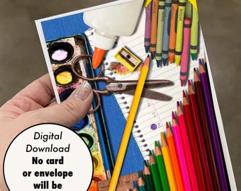 Printable 5x7 Card - Digital Download - “First Day of School”