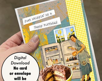 Printable 5x7 Card - Digital Download - “Whippin Up a Happy Birthday”