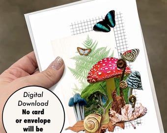 Printable 5x7 Card - Digital Download - “Shrooms with a View”