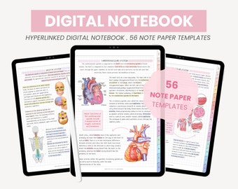 Digitaal notitieboekje | 12 Onderwerp Digitaal Notitieboekje voor Studenten | Sjablonen voor het maken van digitale notities + plaknotities voor iPad Goodnotes van MADEtoPLAN