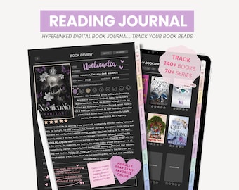 Digital Reading Journal | Dark Academia Book Journal | Dark Mode Book Tracker for iPad | Reading Log Book Review for Goodnotes by MADEtoPLAN