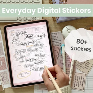 Everyday Digital Stickers | Words and Phrases Stickers | Printable Stickers | Digital Planner iPad Stickers for Goodnotes Notability