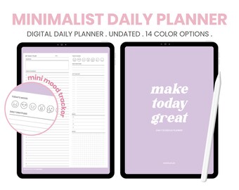 Digital Daily Planner | Undated Schedule Planner | Daily Overview | Daily Planner Printable | iPad Journal Template for Goodnotes Notability